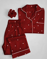 maroon printed silk suit in premium fabric for girls and woman (M H 881) - M.H fashion
